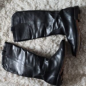 Frye Paige Tall Riding Boots Black Leather 9.5